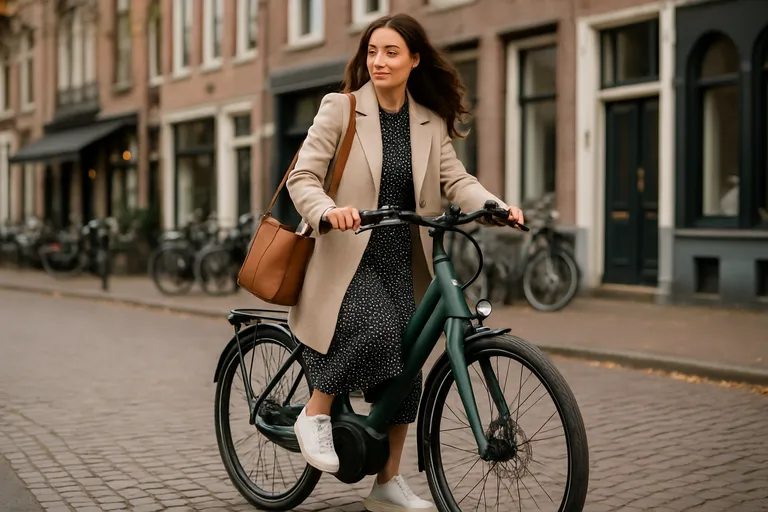 Stijlvol de stad door met een hippe elektrische damesfiets die bij jouw look past