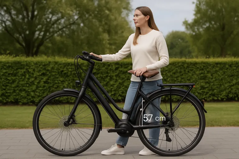 Wat betekent 57 CM bij een elektrische damesfiets
